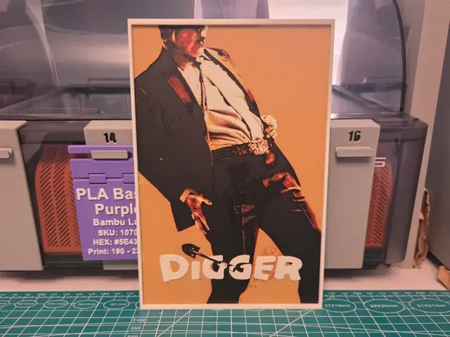 HueForge model: Digger Movie Poster - Hueforge Art by Lumpy3D