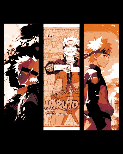 Fan Art Stylization of the Anime/Manga Naruto and its Hero - Set of bookmarks