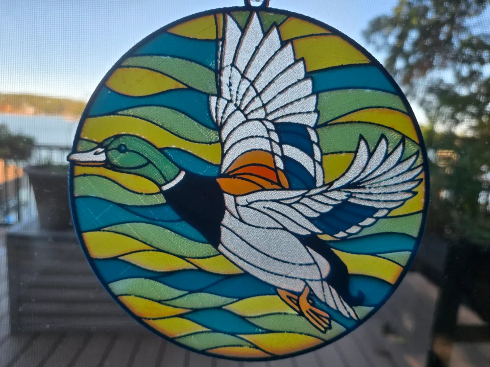 Mallard Drake in Stained-glass Style by tlavedas HueForge model: Mallard Drake in Stained-glass Style by tlavedas
