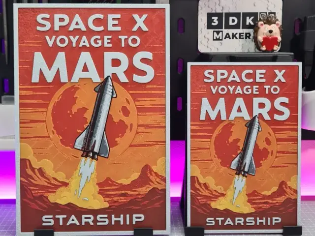 Starship Voyage to Mars - Hueforge - 4 Colors