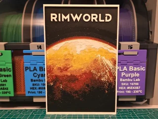 HueForge model: RimWorld Game Poster - Hueforge Art by Lumpy3D