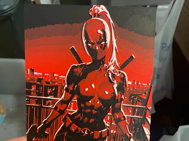 HueForge model: Female DeadPool Hueforge by Advancedtechworldwide