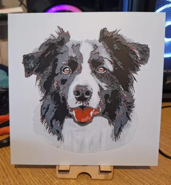 HueForge model: Border collie Hueforge 20x20 - 4 colours by 3dGlow