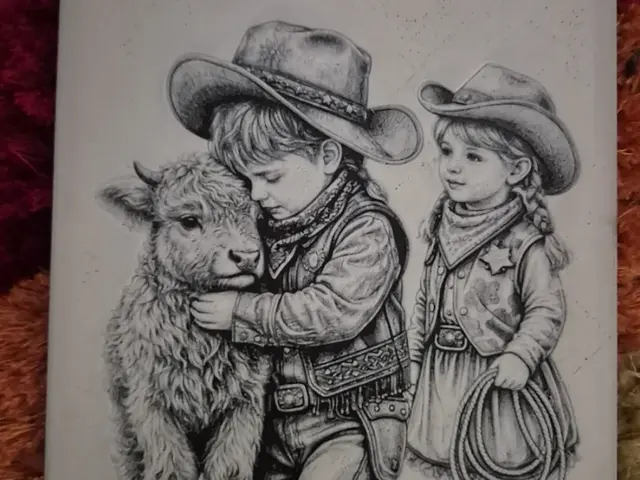 HueForge model: young cowboy+cowgirl hueforge by Buntsta