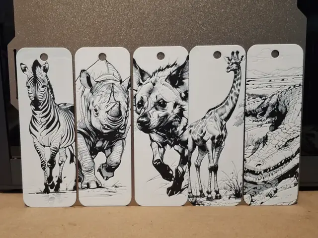 HueForge model: Set 2 African animal bookmarks set of 5 by 3dGlow