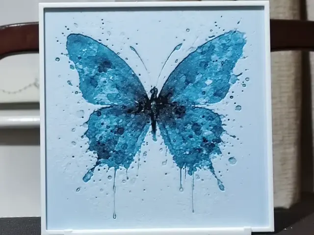 Chaotic Splatter Butterfly - HueForge 3 Color