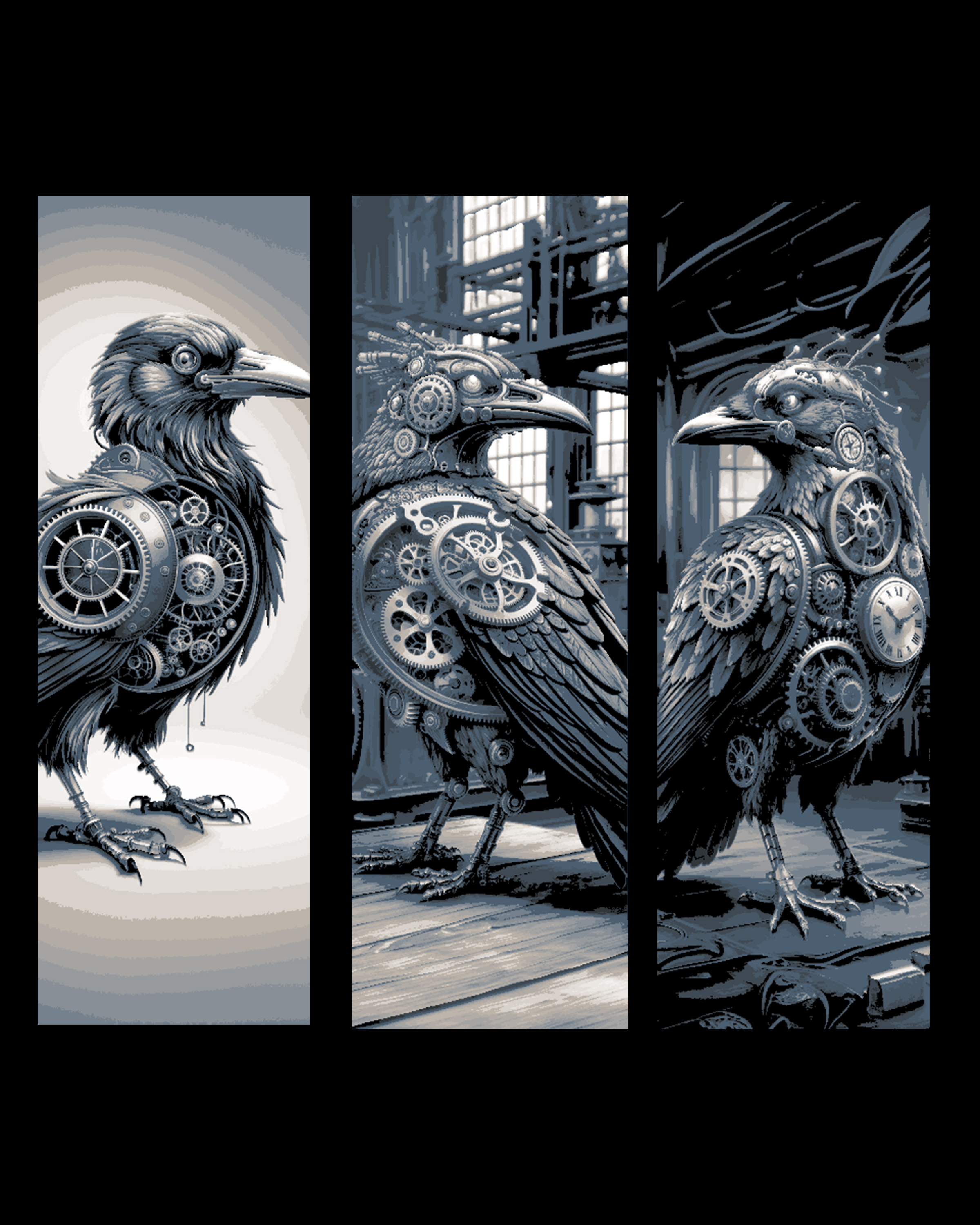 Visions of a Steampunk World - The Mechanical Birds - Set of bookmarks by BooneCo3d HueForge model: Visions of a Steampunk World - The Mechanical Birds - Set of bookmarks by BooneCo3d
