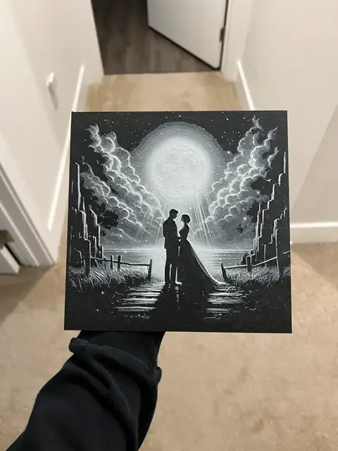HueForge model: Moon Couple 3 Art Hueforge by RP47 Designs