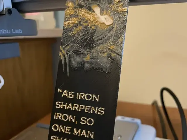 HueForge model: Iron Sharpens Iron Bookmark by 3D_Forged