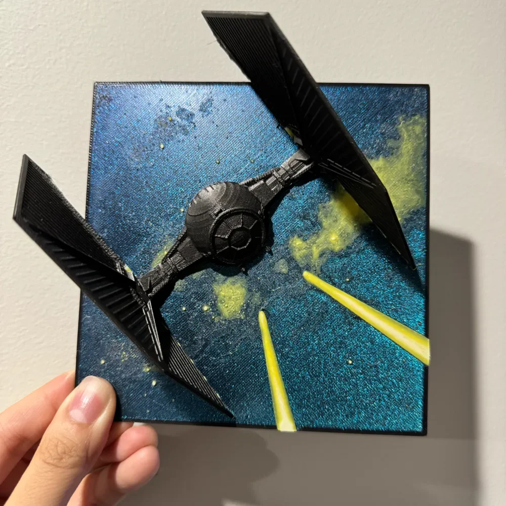 TIE Fighter in Flight - HueForge Hybrid by cyanidesugar HueForge model: TIE Fighter in Flight - HueForge Hybrid by cyanidesugar