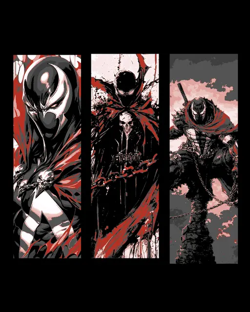 HueForge model: Fan Art Hueforge Designed Bookmarks of the Comic Character Spawn  by BooneCo3d