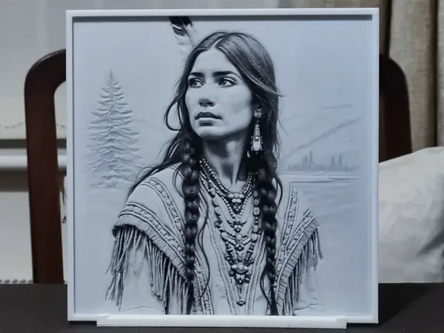 HueForge model: Native American Woman - HueForge 3 Color by BoDad