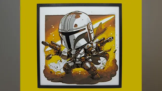 HueForge model: Mandalorian - Chibi Edition - Star Wars Hueforge by Canadian Gamer