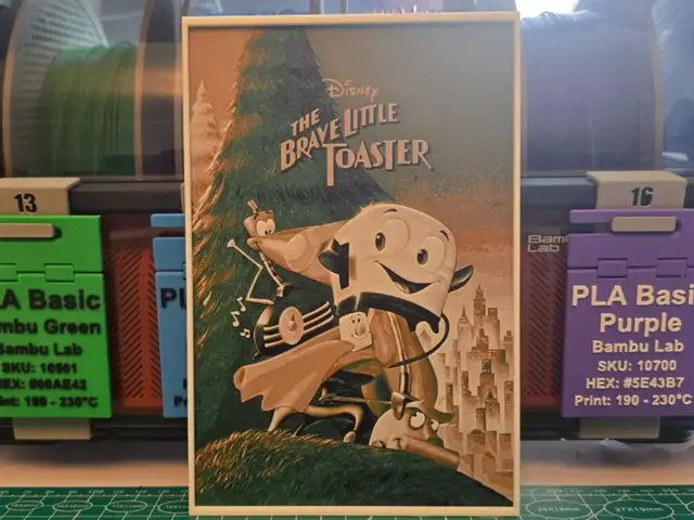 HueForge model: The Brave Little Toaster Poster - Hueforge Art by Lumpy3D