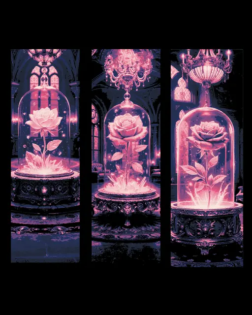 The glass domed prison of natures beauty the Rose - Set of bookmarks