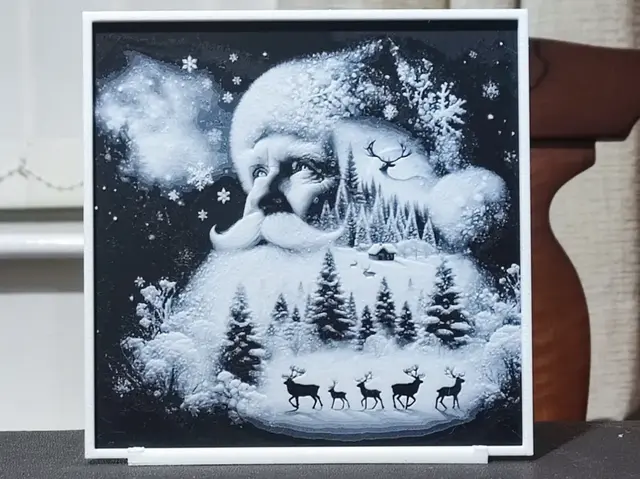 HueForge model: Double Exposure Santa Claus - HueForge 2 Color by BoDad