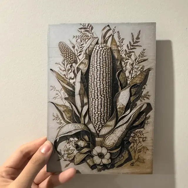 Wood-like Corn Etching - Hueforge Print