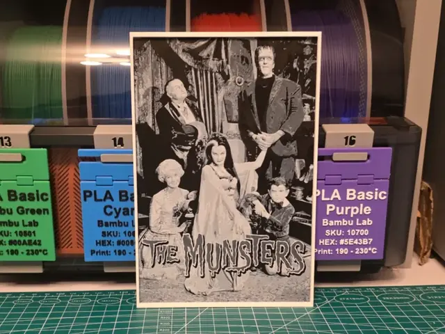 HueForge model: The Munsters Poster - Hueforge Art by Lumpy3D