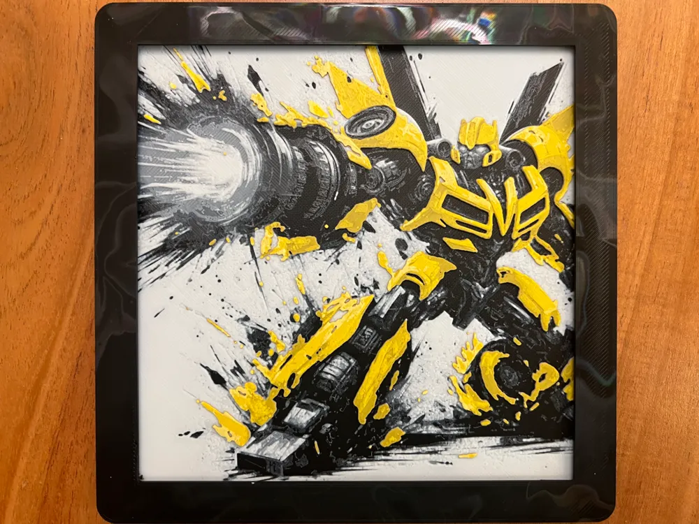 Transformers Bumblebee by JustBe 3D Printing HueForge model: Transformers Bumblebee by JustBe 3D Printing