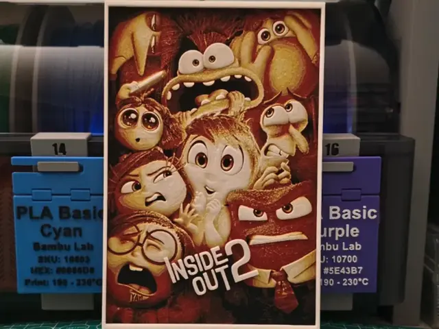 HueForge model: Inside Out 2 Movie Poster - Hueforge Art by Lumpy3D