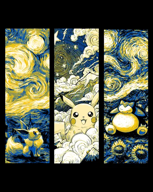 HueForge model: Fanart depictions of Pokemon enjoying a Starry Night - Set of Bookmarks by BooneCo3d