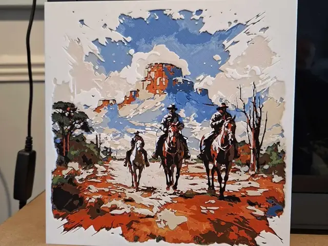 HueForge model: Wild Wild Wild West - HorseRiding hueforge by 3dGlow