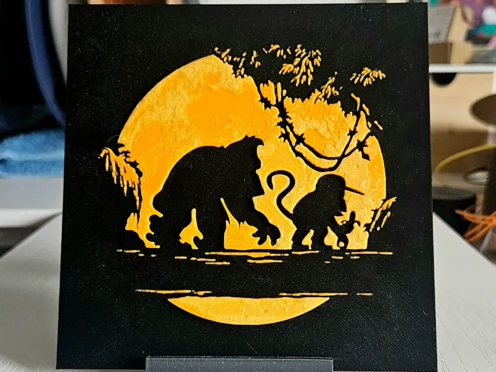 Donkey Kong Sundown by Mano's 3d_Art HueForge model: Donkey Kong Sundown by Mano's 3d_Art