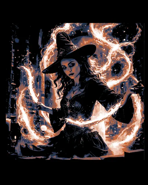 HueForge model: The creativity of the craft - A witch using her spells for creation - Hueforge Art by BooneCo3d