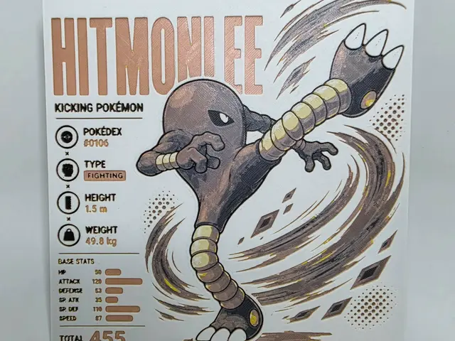HueForge model: Hitmonlee Infographic Hueforge by 3Ree Printing