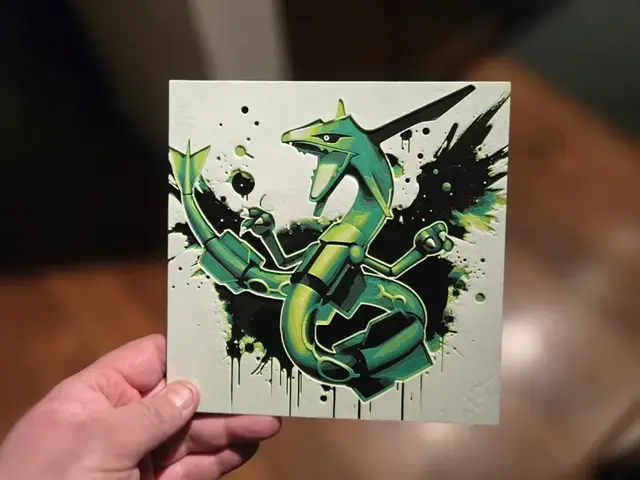 HueForge model: Graffiti Rayquaza Hueforge by 3Ree Printing
