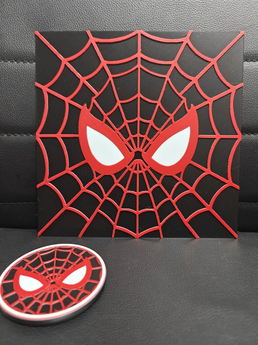Spide-Man Miles Morales Spiderweb Set by TheHueforgeLady HueForge model: Spide-Man Miles Morales Spiderweb Set by TheHueforgeLady