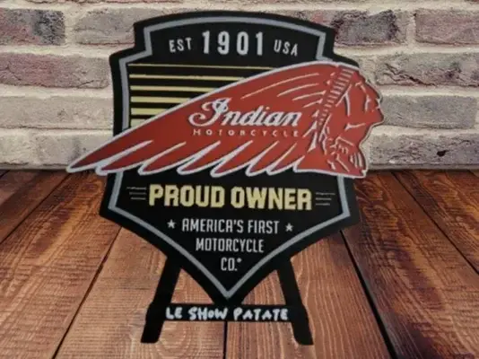 HueForge model: Plaque Vintage Indian Motorcycle hueforge by leshowpatate