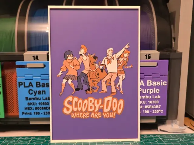 HueForge model: Scooby-Doo, Where Are You! Poster - Hueforge Art by Lumpy3D