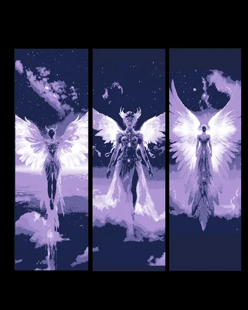 HueForge model: The Brilliance of Angel Wings towards the Heavens - Set of 3 Bookmarks by BooneCo3d