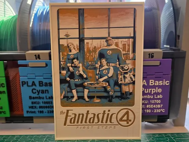 HueForge model: The Fantastic Four: First Steps Poster - Hueforge by Lumpy3D