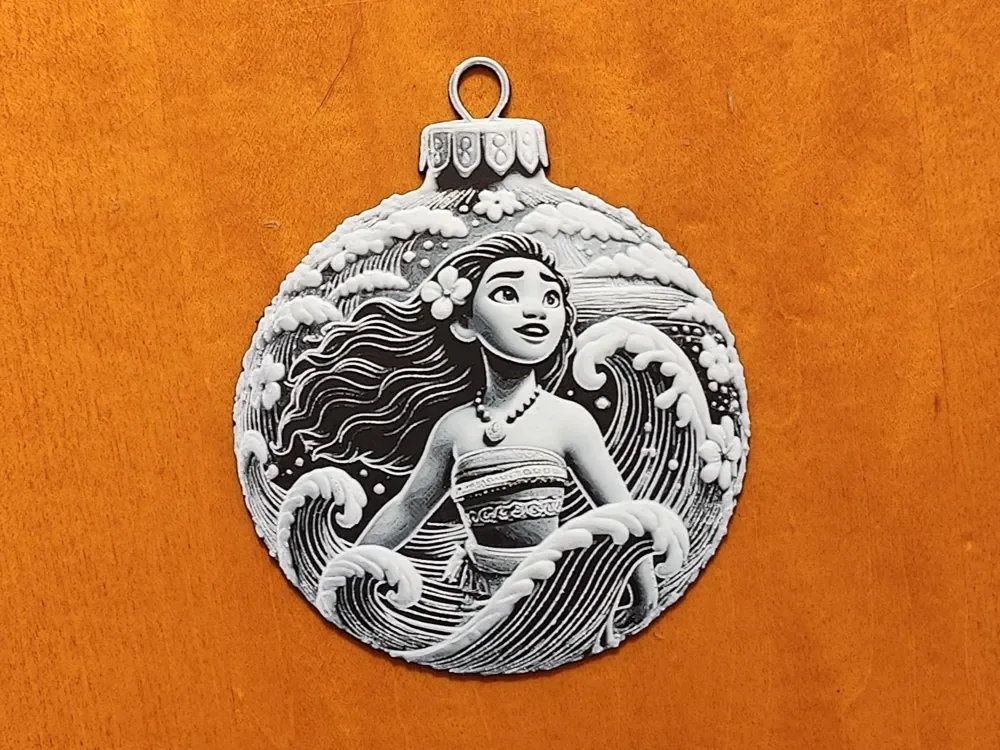 Moana Christmas Bauble Ornament Decoration Disney by Sarge HueForge model: Moana Christmas Bauble Ornament Decoration Disney by Sarge