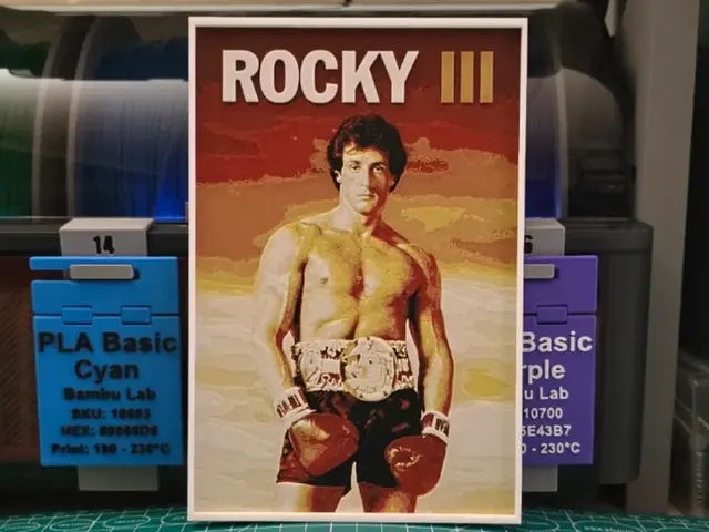 HueForge model: Rocky III Movie Poster - Hueforge Art by Lumpy3D