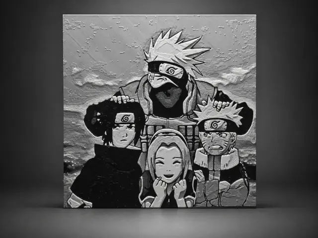 HueForge model: Naruto team 7 by Aleksandr