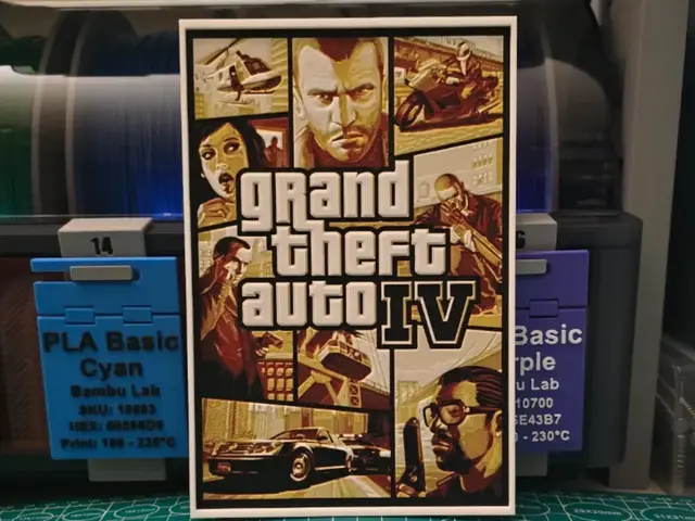 HueForge model: Grand Theft Auto IV Poster - Hueforge Art by Lumpy3D