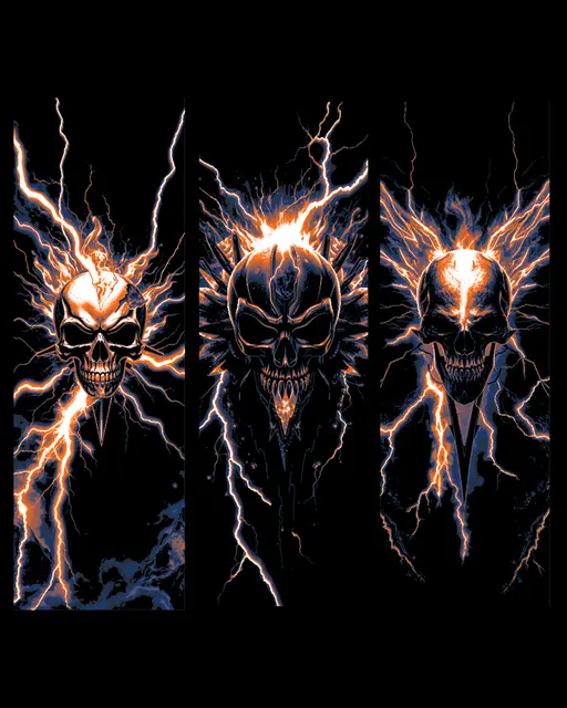 HueForge model: Heavy Metal Rock Star Album Cover Art - Set of Bookmarks by BooneCo3d