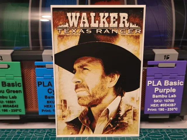 HueForge model: Walker, Texas Ranger Series Poster - Hueforge Art by Lumpy3D