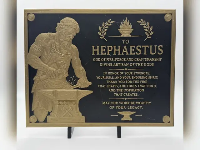 HueForge model: Hephaestus Forge Tribute Relief Plaque by Thadius