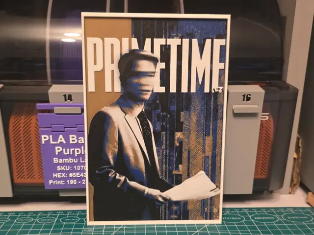 HueForge model: Primetime Movie Poster - Hueforge Art by Lumpy3D
