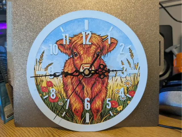 HueForge model: Highland cow clock by 3dGlow