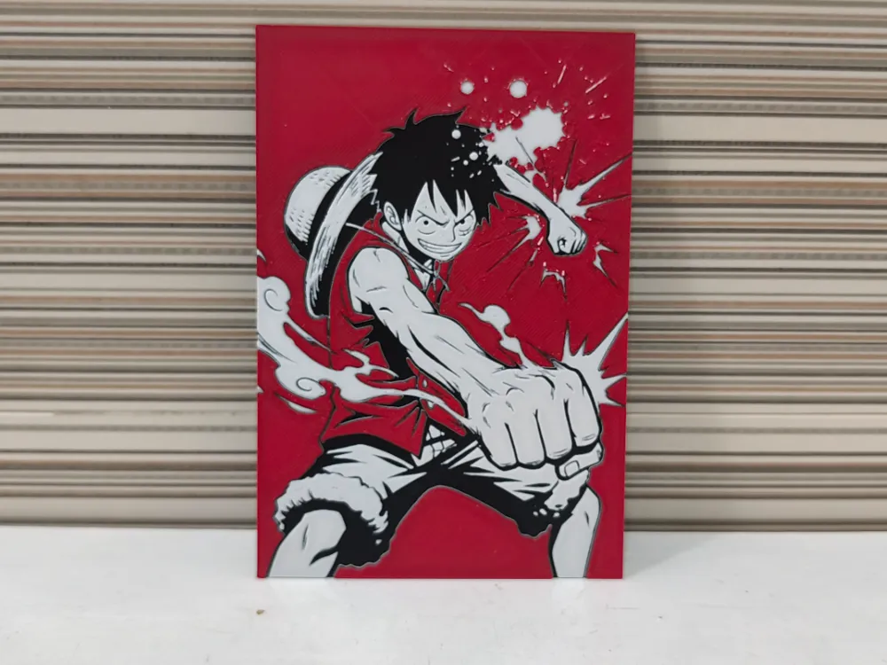 Hueforge Luffy with his fist by Litolunar HueForge model: Hueforge Luffy with his fist by Litolunar