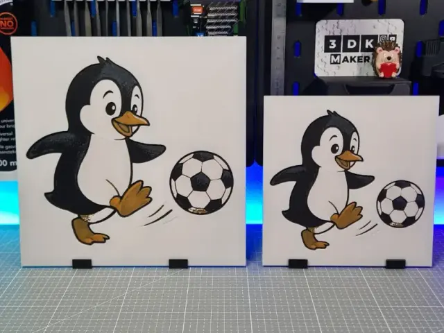 HueForge model: Penguin Soccer – Hueforge – 4 Colors by Montoya Maker