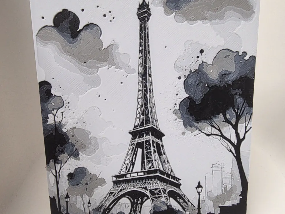 Eiffel Tower Hueforge by Morganja HueForge model: Eiffel Tower Hueforge by Morganja