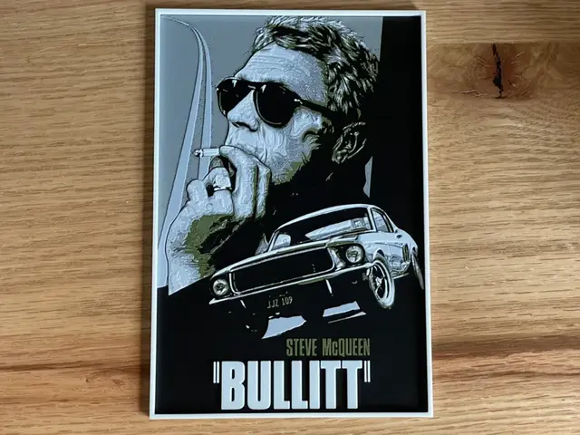 HueForge model: Bullitt (1968) Hueforge Movie Poster by NiiON