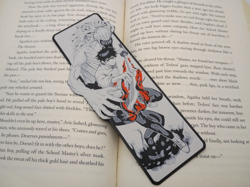 Jujutsu Kaisen, Yuta and Rika Bookmark by 3djd HueForge model: Jujutsu Kaisen, Yuta and Rika Bookmark by 3djd