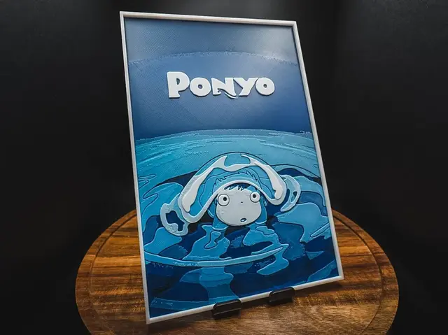 HueForge model: Ponyo (Movie Poster - HueForge) by HugheCraft